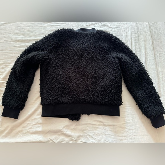 WHO WHAT WEAR BLK FLEECE TEDDY BOMBER JKT SIZE MED MINT CONDITION - Picture 6 of 8